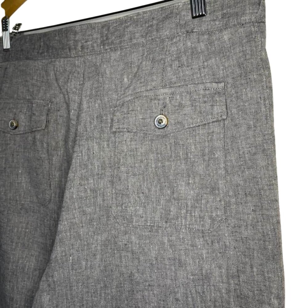 Tasso Elba Island Grey Linen Blend Pants Men's 33x30 Coastal Quiet Luxury - Picture 5 of 10